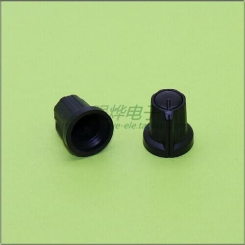 10 pieces 14.9*16.2MM black plastic knob potentiometer knob speed control knob flower shaft inner hole 6MM