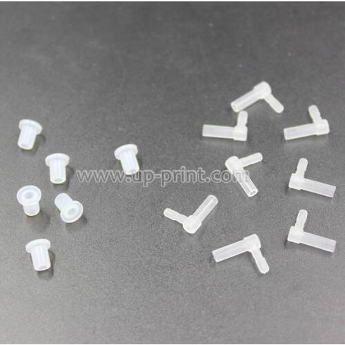 100pcs tube bend /pipeline connector + 100pcs tube rubber / pipeline sleeve For CANON HP Brother CISS CIS Continuous Ink System