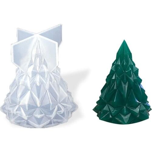 3D Silicone candle Mold Christmas Tree Epoxy Resin DIY Jewelry Light Holder Making Tool Soap Lotion Bar Bar Mould for Decoration