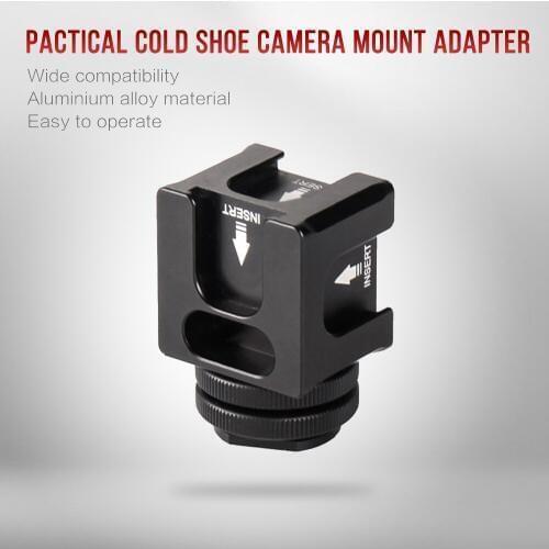 4 Cold Shoe Mount Mount Adapter with 1/4 Inch Screw Mount for Microphone LED Video Light Monitors Camera Accessories