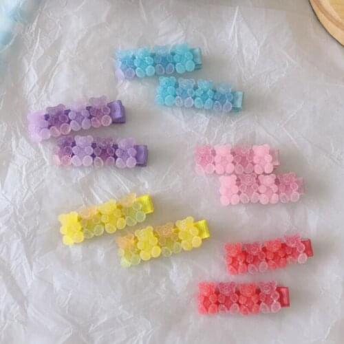 Shiny Glossy Silicone Resin Molds Little Bear Love Hairpin Mold DIY Keychain Pendant Jewelry Epoxy Resin Crafting Molds