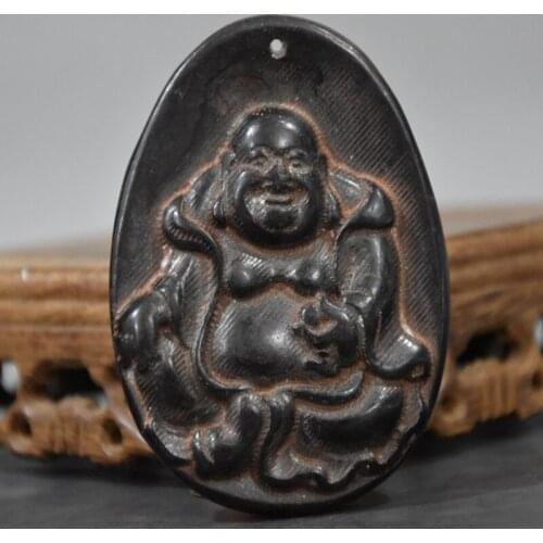 Buddhism Tibet Hongshan Culture Natural Meteorite Antique Buddha Statue Maitreya Buddha Statue Collection Decoration Decoration