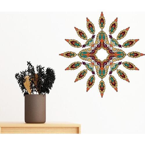 Buddhism Religion Buddhist Colorful Asymmetrical Illustration PatternWall Sticker Art Decals Mural DIY Wallpaper for Room Decal