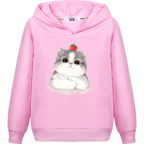 Aimi Lakana Fashion Girl Pullover Cute Cat Design cotton Hoodie Kids Long Sleeve Autumn Jacket baby girls Sweatshirt Child Cost