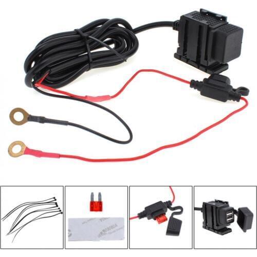 Dual USB Port 12V Waterproof Motorbike Motorcycle Handlebar Charger Adapter Power Supply Socket for Phone GPS MP4