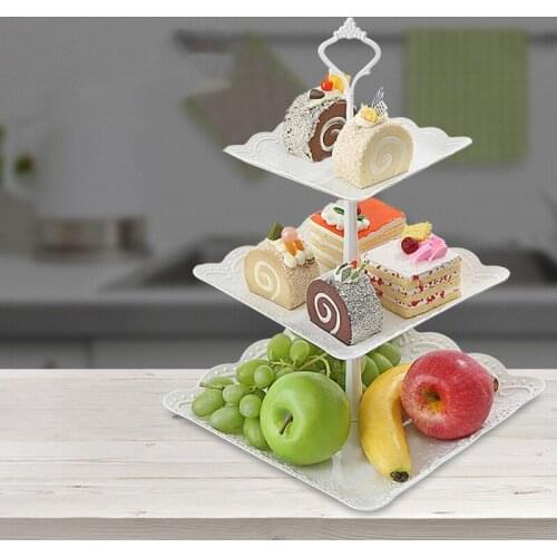European Style 3 Tier Detachable Cake Stand Pastry Cupcake Fruit Plate Serving Dessert Holder Wedding Party Home Decor