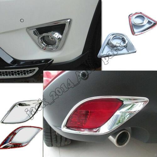 Chromed Front Rear Fog Light Frame Shade Trim For Mazda CX-5 CX5 2012 2013 2014 2015