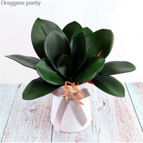 Simulation Green Leaf Of Butterfly Orchid Grass Home Plant Decors Artificial Flowers Green Leaf Hotel Home Table Decor 3 Sizes