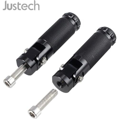 Justech One pair 8MM Folding Foot Pegs Footpegs Rear Pedals Aluminum Billet Motorcycle Universal Foot pegs