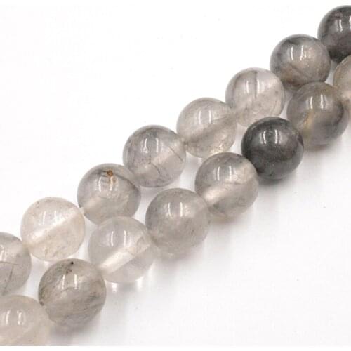 Grey Demon Quartz 4 6 8 10 12mm Natural Stone Beads Round Bead Spacer Jewelry Diy Beads for Jewelry Making Bracelet Necklace