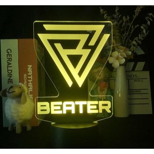 Be Beater Logo Cool 3D Illusion LED Icon Night Light Color Changing for Teenager Nightlight Bedroom Decor Manga Lamp Table