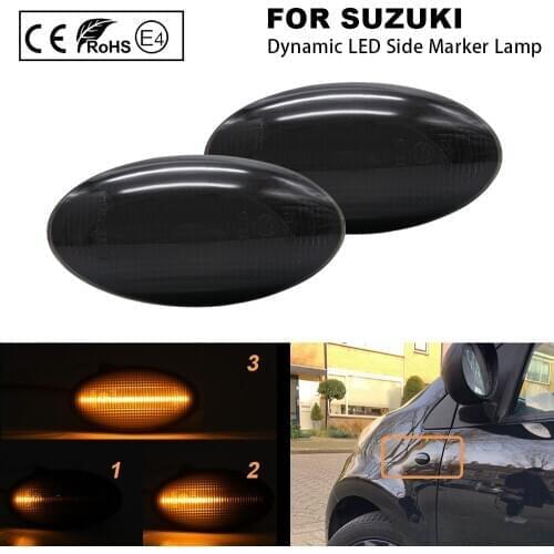 2Pcs Smoke LED Dynamic Side Marker Light Turn Signal Lamp For Suzuki Grand Vitara Splash Swift SX4 Jimny APV Arena Opel Fiat