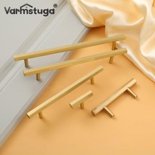 Brass Copper Cabinet Knobs and Handles Gold Kitchen Handle Cupboard Door Pulls Dresser Knobs Furniture Handle Door Hardware