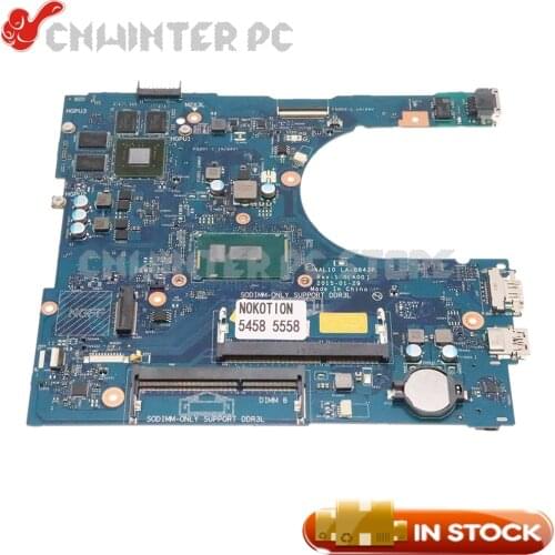 NOKOTION For Dell inspiron 5458 5558 5758 Laptop Motherboard CN-0V2X3C 0V2X3C AAL10 LA-B843P SR23W I7-5500U GeForce 920M