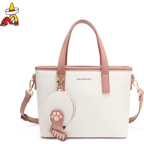 Mexican 2 in1 Designer Brand Bags Women Leather Handbags 2021 Luxury Ladies Hand Bags Purse Fashion Shoulder Bags Cute Wallet