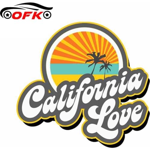 OFK Funny 13cm X 12.5cm for California Love Motorcycle Helmet Creative Laptop Personality Refrigerator Waterproof Bumper Decal