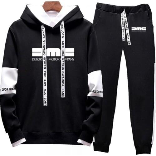 2021 Mens Printed 2-piece Sportswear Hooded Sweatshirt + Pants Pullover Sportswear Suit Classic Dmc Delorean Outdoor Sportswear