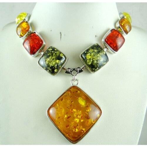 The New Fashion Precious Modernist teardrop golden honey pressed Ambers Pendant Necklace jewellery making A32