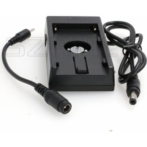 NP-F970 F960 F770 Battery Mount Plate Adapter with DC Barrel Cable for BMD BMCC 4K Camera
