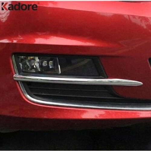 Front Fog Light Eyebrow Cover Trim For Volkswagen For VW Golf 7 2013 2014 2015 2016 Chrome Foglight Lamp Strip Car Accessories
