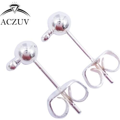 Silver Plated 1000pcs 3mm 4mm 5mm 6mm Ball Earring Post Pin with Butterfly Earring Backs Jewelry Findings Accessories PEP008