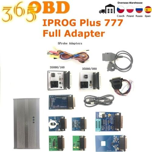 Iprog+Pro Programmer V85 V84 for In-circuit ECU Support 2019 Year 3in1 IMMO+Airbag Reset 10 Adapters In stock