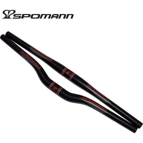 SPOMANN full carbon fibre bike handlebar light MTB bicycle handlebars UD matte 31.8mm mountain bikes handle bar parts red color