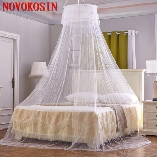 2021 Tulle Lightweight Princess Increase Height Anti Mosquito Bed Curtain Solid Color Hung Dome Long Encryption Mosquito Net