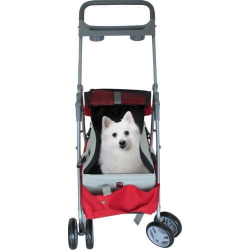 Collapsible pet stroller dog and cat four-wheel trailer thick oxford cloth easy to clean firm and durable large interior space