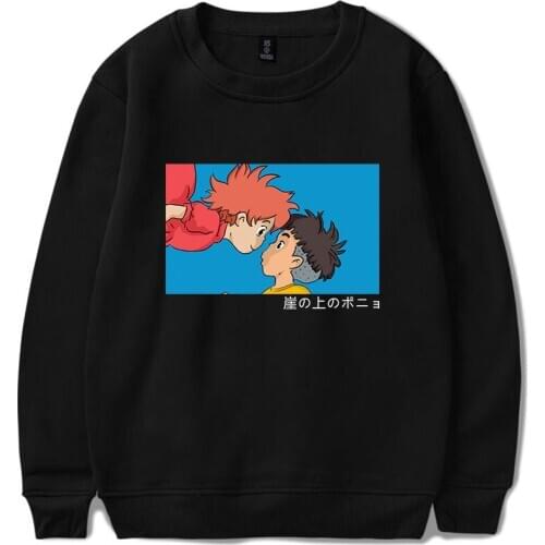 Ponyo On The Cliff Sweatshirt Women Crewneck Pullovers Men Casual Warm Sweatshirt Streetwear Fashion Couples Dress Sweatshirt