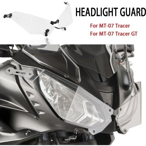 Motorcycle MT07 Tracer 2016-2019 Headlight Guard Lens Cover Protection Acrylic Clear For Yamaha MT 07 MT-07 Tracer GT 2019-2021
