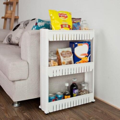 OVERSEA STOCK!!!Kitchen Bathroom Trolley Floor Shelf 3 Layer Removable Storage Rack With Wheels Bathroom Organizer Shelf HWC