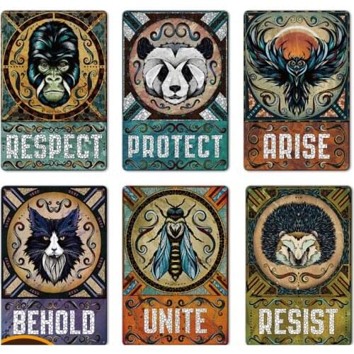 Vintage Funny Reminder Love Trust Animal Tin Sign Retro Plates Wall Art Metal Poster Plaque for Club Bar Party Home Decoration