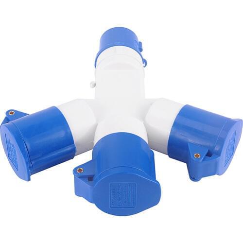 IP44 16A 3-Way Plug Socket Water Weatherproof Electrical Connector Blue Industrial Plug Waterproof Socket