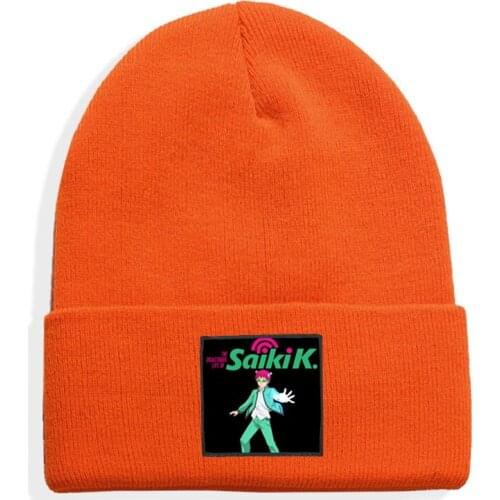 Saiki K 14 Color Striped Knit Beanie Hat For Women men Autumn Winter Hat Warm Knitted Beanies