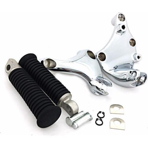 Rear Passenger Foot Pegs with Chrome Mounts For 2014-2018 Harley Sporster XL 883 1200