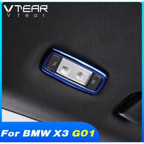 Vtear Rear Cigarette Lighter Readlights Cover Stainless Steel Interior Decoration Accessories Sticker For BMW X3 G01 2018-2021