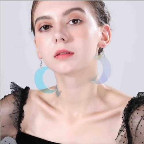 2021 Women Punk Earrings Moon Dangle Pandent Earrings Charm Hip Hop Girls Gift Cute Hook acrylic jewelry Evening Party Earring