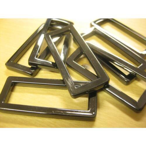 1.25" inch (inner size) Gunmetal flat rectangular Metal Square Ring