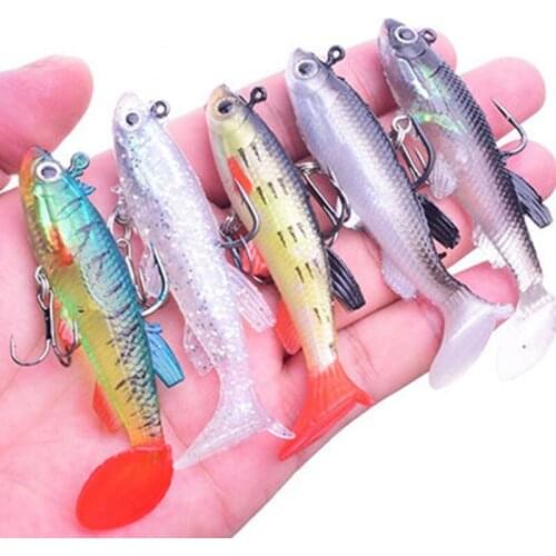 1pcs Fishing Lures Soft Lure Wobblers 8cm 14g Artificial Bait Silicone Fishing Lure Sea Bass Carp Fishing Lead Spoon Jig Lures