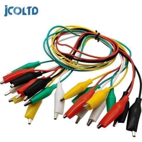 10pcs Line length 45cm Crocodile clip number 28mm Double-ended Crocodile Clips Cable Alligator Clips Wire Testing Wire Clip