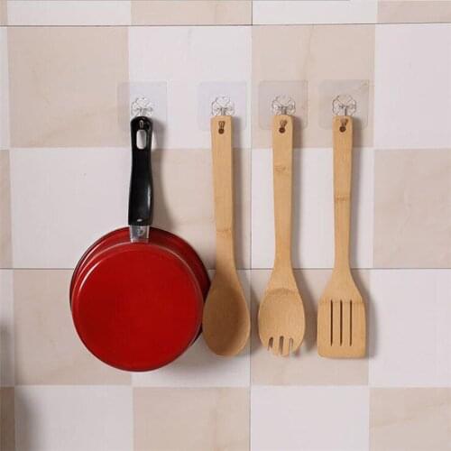 New Wall Hooks 12pcs Strong Transparent Suction Cup Sucker Wall Hooks Multi-function Hanger For Kitchen Bathroom