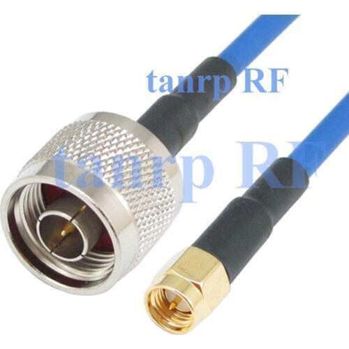 15CM coaxial Flexible blue jacket jumper extension cord cable RG402 6inch N male plug to SMA male plug RF adapter connector