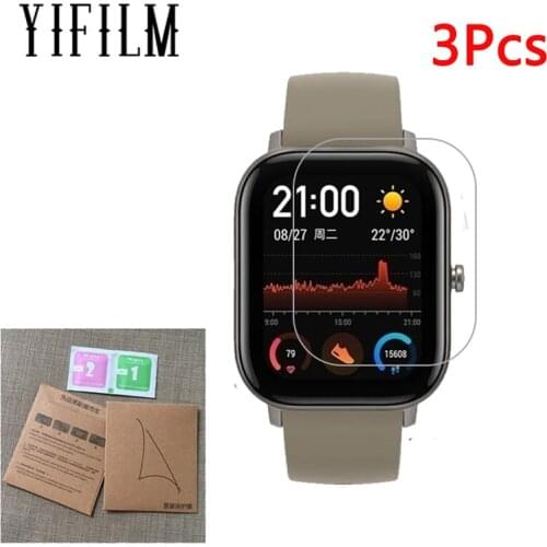 3Pcs TPU Protective Film For Amazfit GTS series Smart watch Full Screen Protector Hydrogel Anti-scratch Film Not Tempered Glass