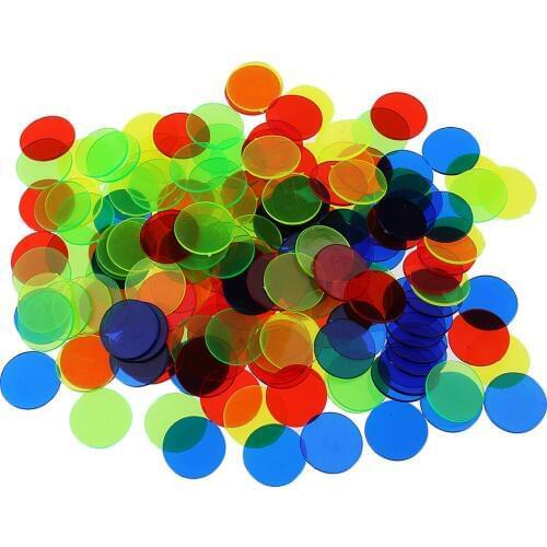 500 Pieces Translucent Bingo Chips 3/4 Inch for Poker Game Cards Carnival Bingo Games Board Game Parts Accessories