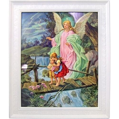 5D Diamond Embroidery Children with Guardian Angel Cross Stitch DIY Diamond Painting Diamond Mosaic rhinestones Decor FF1800