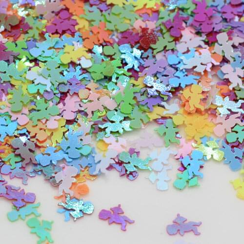 6*8MM Metallic Angel Confetti PVC Sequins Paillettes Cupid Angle Holographic Craft Glitter Christmas Wedding Favors