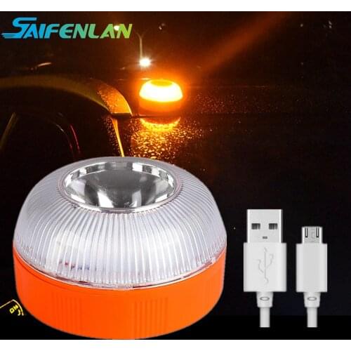 USB Rechargeable Emergency Light v16 dgt Car Safety Flares Beacon Light Magnetic Induction Strobe Light Outdoor 18650 Work Lamp