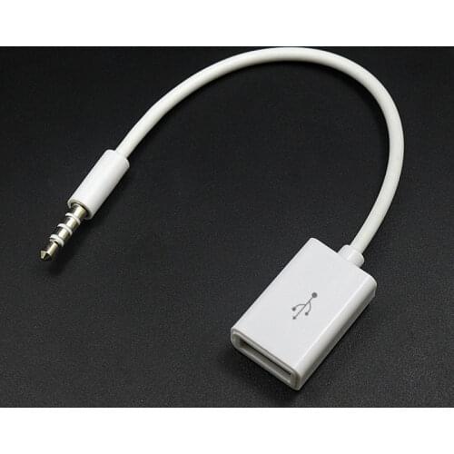 Car MP3 3.5mm Male AUX Audio Plug Jack To USB 2.0 Female Converter Cable Headphone Cable High Quality PVC for Car