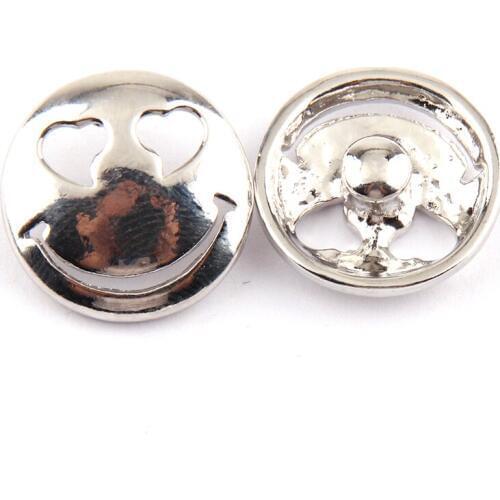 Free drop shipping hot selling 1.8-2cm alloy hollow smile face charm DIY button metal charms